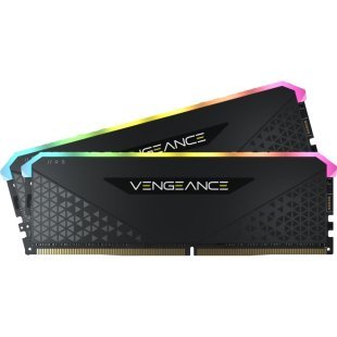 Модуль памяти для компьютера DDR4 16GB (2x8GB) 3200 MHz Vengeance RGB RS Black Corsair (CMG16GX4M2E3200C16)