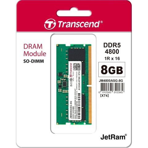 Модуль памяти для ноутбука SoDIMM DDR5 8GB 4800 MHz JetRam Transcend (JM4800ASG-8G) - Нулевой остаток (Feed) - Нулевой остаток (Feed)