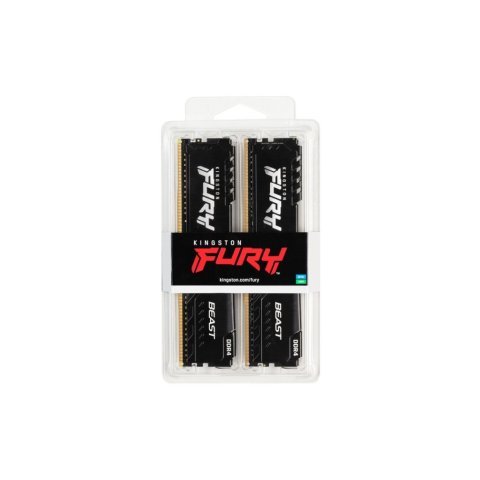 Модуль памяти для компьютера DDR4 64GB (2x32GB) 3200 MHz Fury Beast Black Kingston Fury (ex.HyperX) (KF432C16BBK2/64) - Нулевой остаток (Feed) - Нулевой остаток (Feed)