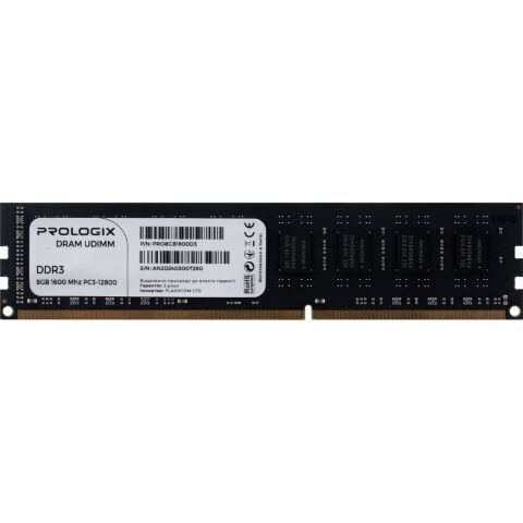 Модуль памяти для компьютера DDR3 8GB 1600 MHz Prologix (PRO8GB1600D3) - Модули памяти для компьютера  - Модули памяти для компьютера 