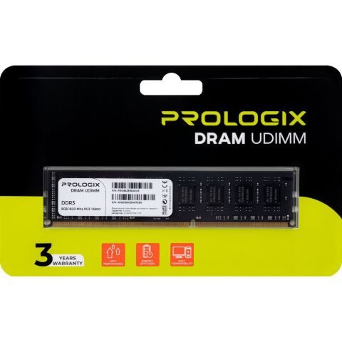 Модуль памяти для компьютера DDR3 8GB 1600 MHz Prologix (PRO8GB1600D3) - Модули памяти для компьютера  - Модули памяти для компьютера 