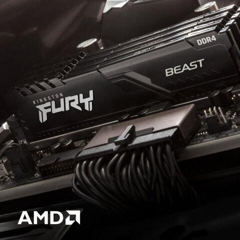Модуль памяти для компьютера DDR4 32GB (2x16GB) 3200 MHz Fury Beast Black Kingston Fury (ex.HyperX) (KF432C16BB1K2/32) - Нулевой остаток (Feed)  - Нулевой остаток (Feed) 