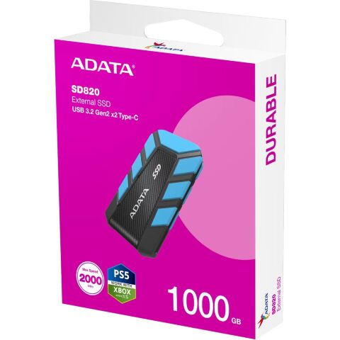 Накопитель SSD USB 3.2 1TB SD820 ADATA (SD820-1000G-CBU) - Внутренние SSD  - Внутренние SSD 