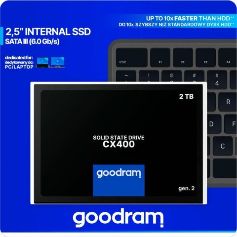 Накопитель SSD 2.5" 2TB Goodram (SSDPR-CX400-02T-G2) - Нулевой остаток (Feed)  - Нулевой остаток (Feed) 