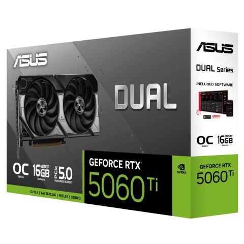 Видеокарта ASUS GeForce RTX5060Ti 16Gb DUAL OC (DUAL-RTX5060TI-O16G) - Нулевой остаток (Feed) - Нулевой остаток (Feed)