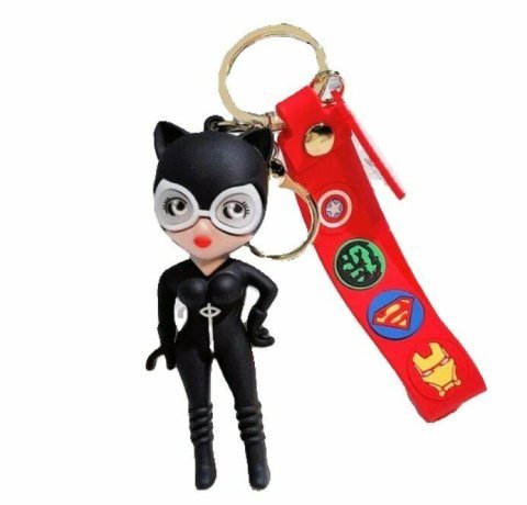 Брелок подвеска на рюкзак DC Super Hero Catwoman 3D Keychain Женщина кошка Backpack - -