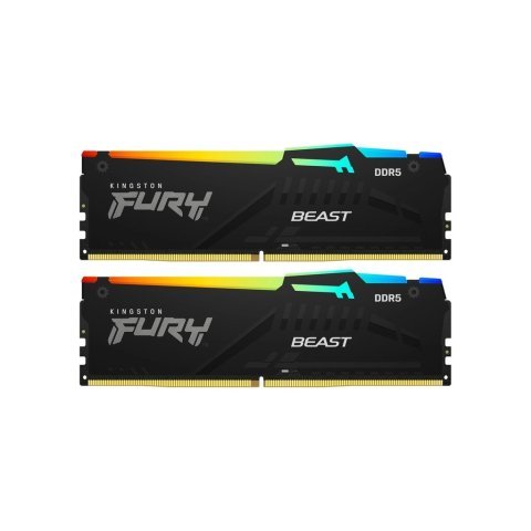 Модуль памяти для компьютера DDR5 128GB (2x64GB) 5600 MHz Beast RGB Kingston Fury (ex.HyperX) (KF556C40BBAK2-128) - Нулевой остаток (Feed) - Нулевой остаток (Feed)