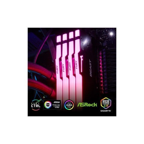 Модуль памяти для компьютера DDR5 128GB (2x64GB) 5600 MHz Beast RGB Kingston Fury (ex.HyperX) (KF556C40BBAK2-128) - Нулевой остаток (Feed) - Нулевой остаток (Feed)