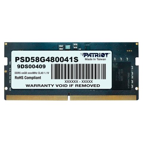 Модуль памяти для ноутбука SoDIMM DDR5 8GB 4800 MHz Patriot (PSD58G480041S) - Нулевой остаток (Feed) - Нулевой остаток (Feed)