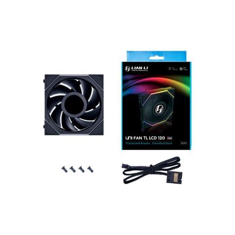 Кулер для корпуса Lian Li TL LCD 120-1, Black Cooler (G99.12TLLCD1B.00) - Нулевой остаток (Feed)  - Нулевой остаток (Feed) 