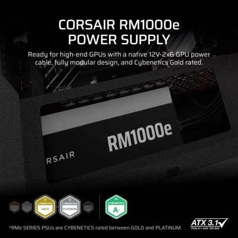 Блок питания Corsair 1000W RM1000e (CP-9020297-EU) - Нулевой остаток (Feed)  - Нулевой остаток (Feed) 
