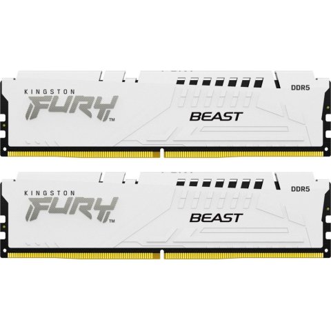 Модуль памяти для компьютера DDR5 32GB (2x16GB) 5200 MHz FURY Beast White Kingston Fury (ex.HyperX) (KF552C40BWK2-32) - Нулевой остаток (Feed) - Нулевой остаток (Feed)