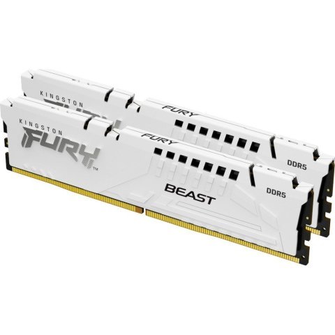 Модуль памяти для компьютера DDR5 32GB (2x16GB) 5200 MHz FURY Beast White Kingston Fury (ex.HyperX) (KF552C40BWK2-32) - Нулевой остаток (Feed) - Нулевой остаток (Feed)