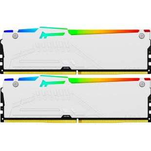 Модуль памяти для компьютера DDR5 32GB (2x16GB) 6000 MHz Beast RGB EXPO White Kingston Fury (ex.HyperX) (KF560C36BWE2AK2-32)