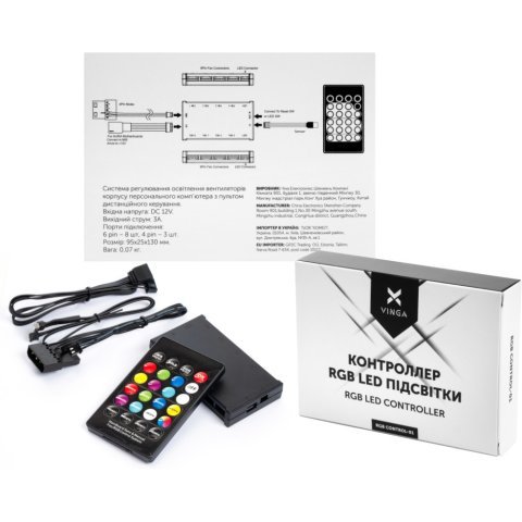 Модуль управления подсветкой Vinga RGB control-01 - Акссесуары к системам охлаждения - Акссесуары к системам охлаждения
