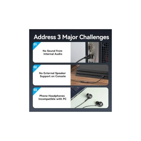 Звуковая плата VENTION USB AM to 3.5mm F 0.25m (4pin) 96kHz/24bit DSP noise reduction (CVEBC) - Нулевой остаток (Feed)  - Нулевой остаток (Feed) 