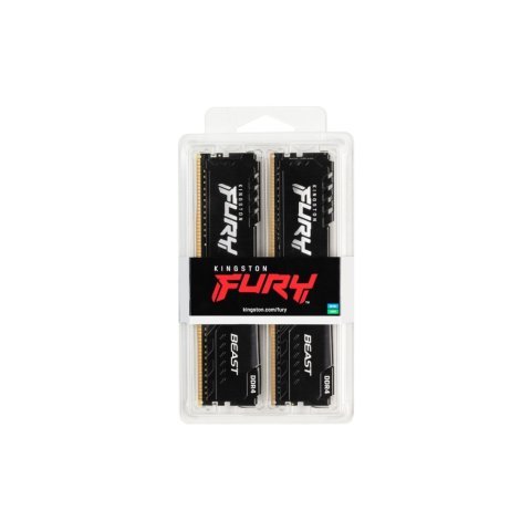 Модуль памяти для компьютера DDR4 16GB (2x8GB) 3200 MHz Fury Beast Black Kingston Fury (ex.HyperX) (KF432C16BBK2/16) - Нулевой остаток (Feed) - Нулевой остаток (Feed)