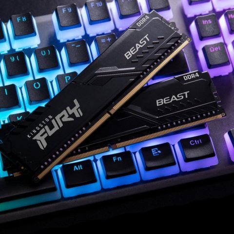 Модуль памяти для компьютера DDR4 16GB (2x8GB) 3200 MHz Fury Beast Black Kingston Fury (ex.HyperX) (KF432C16BBK2/16) - Нулевой остаток (Feed) - Нулевой остаток (Feed)