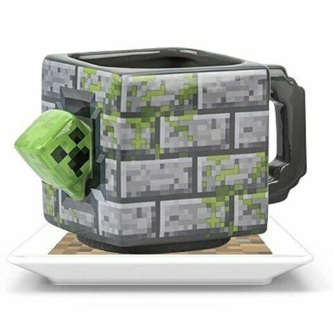 Чашка и подставка Zak designsMinecraft Creeper Sculpted 3D Mug Майнкрафт Кружка керамика 450 мл. - -