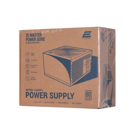 Блок питания 2E MASTER POWER (750W), >80, 80+ White, 120mm, 1xMB 24pin(20+4), 1xCPU 8pin(4+4), 3xMolex, 5xSATA, (2E-MP750-120APFC) - Нулевой остаток (Feed) - Нулевой остаток (Feed)