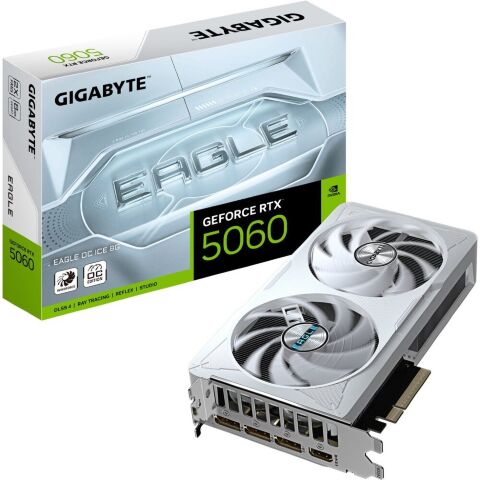 Видеокарта GIGABYTE GeForce RTX5060 8Gb EAGLE OC ICE (GV-N5060EAGLEOC ICE-8GD) - Видеокарты  - Видеокарты 