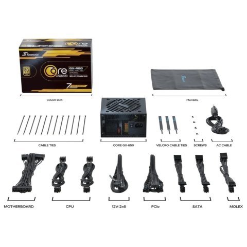 Блок питания Seasonic 650W BLACK (CORE GX-650-ATX31) - Нулевой остаток (Feed) - Нулевой остаток (Feed)