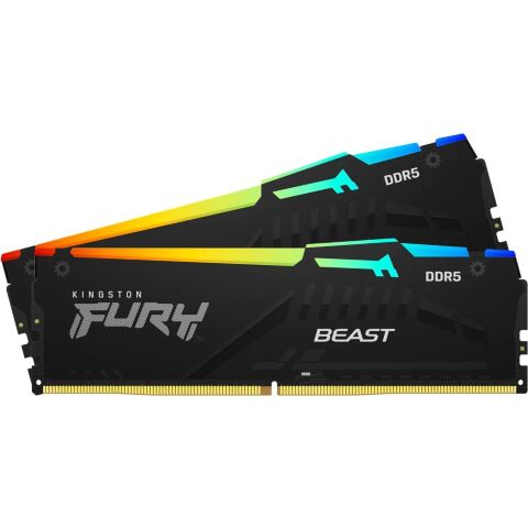 Модуль памяти для компьютера DDR5 64GB (2x32GB) 6000 MHz Beast RGB EXPO Black Kingston Fury (ex.HyperX) (KF560C36BBE2AK2-64) - Нулевой остаток (Feed) - Нулевой остаток (Feed)