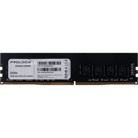 Модуль памяти для компьютера DDR4 16GB 3200 MHz Prologix (PRO16GB3200D4) - Нулевой остаток (Feed) - Нулевой остаток (Feed)