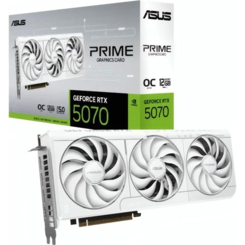 Видеокарта ASUS GeForce RTX5070 12Gb PRIME OC WHITE (PRIME-RTX5070-O12G-WHITE) - Нулевой остаток (Feed) - Нулевой остаток (Feed)