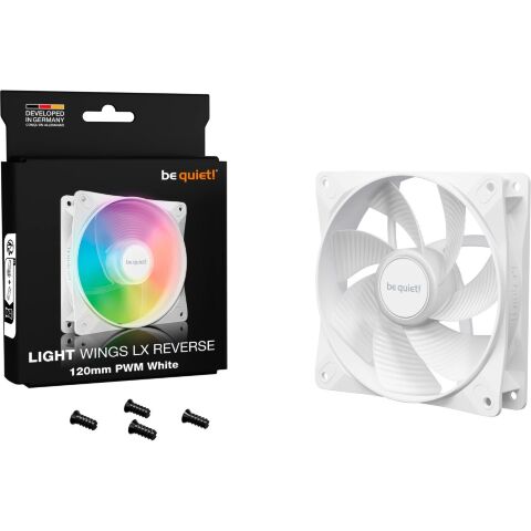 Кулер для корпуса Be quiet! Light Wings LX 120mm PWM Reverse білий (BL133) - Нулевой остаток (Feed) - Нулевой остаток (Feed)