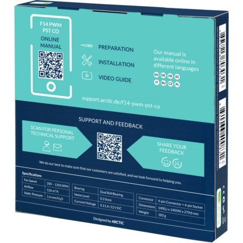 Кулер для корпуса Arctic F14 PWM PST CO (ACFAN00220A) - Нулевой остаток (Feed) - Нулевой остаток (Feed)