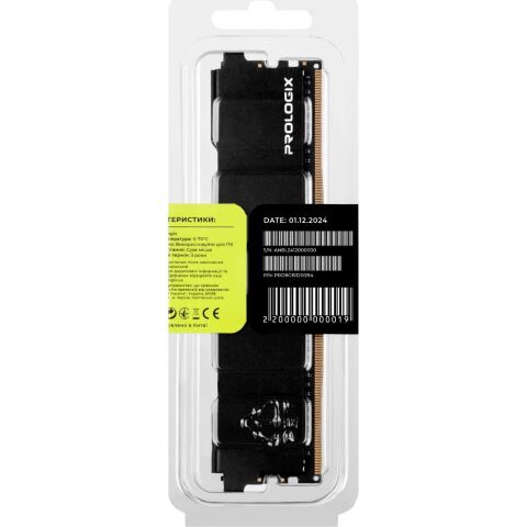 Модуль памяти для компьютера DDR4 8GB 3200 MHz Black Prologix (PRO8GB3200B4) - Нулевой остаток (Feed) - Нулевой остаток (Feed)