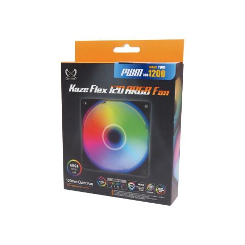 Кулер для корпуса Scythe Kaze Flex 120 mm ARGB PWM (KF1225FD18AR-P) - Вентиляторы к корпусам  - Вентиляторы к корпусам 