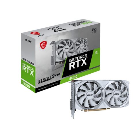 Видеокарта MSI GeForce RTX3050 8Gb VENTUS 2X XS WHITE OC (RTX 3050 VENTUS 2X XS WHITE 8G OC) - Нулевой остаток (Feed) - Нулевой остаток (Feed)