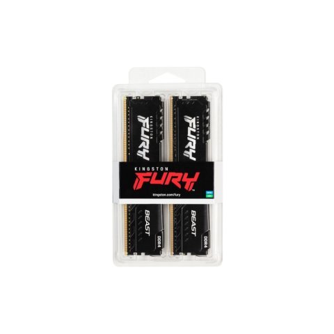 Модуль памяти для компьютера DDR4 16GB (2x8GB) 3600 MHz Fury Beast Black Kingston Fury (ex.HyperX) (KF436C17BBK2/16) - Нулевой остаток (Feed) - Нулевой остаток (Feed)