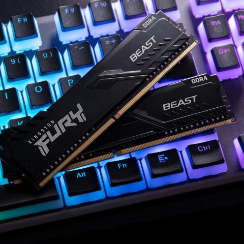 Модуль памяти для компьютера DDR4 8GB 3200 MHz Fury Beast Black Kingston Fury (ex.HyperX) (KF432C16BB/8) - Нулевой остаток (Feed)  - Нулевой остаток (Feed) 