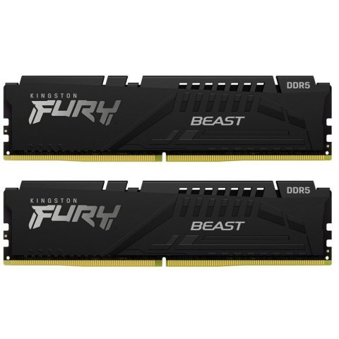 Модуль памяти для компьютера DDR5 64GB (2x32GB) 5600 MHz Beast Black Kingston Fury (ex.HyperX) (KF556C36BBEK2-64) - Нулевой остаток (Feed) - Нулевой остаток (Feed)