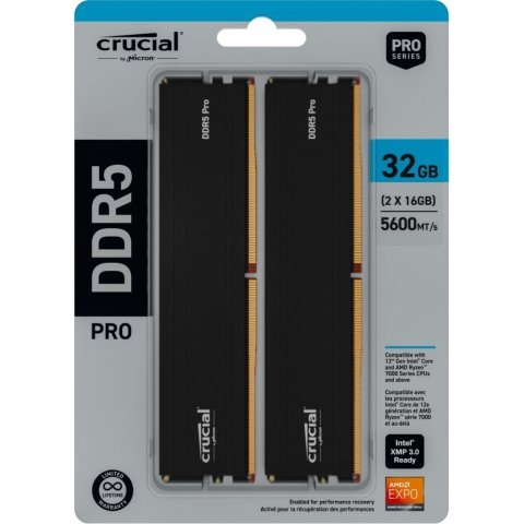 Модуль памяти для компьютера DDR5 32GB (2x16GB) 6000 MHz Micron (CP2K16G60C48U5) - Нулевой остаток (Feed) - Нулевой остаток (Feed)