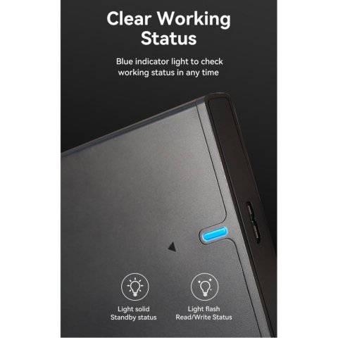 Карман внешний Vention 2.5" HDD/SSD USB 3.0 Micro-B Black (KPAB0) - Нулевой остаток (Feed) - Нулевой остаток (Feed)