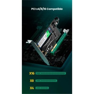 Контроллер Ugreen PCI-E 3.0 for SSD M.2 NVMe + M.2 NGFF CM302 (70504)