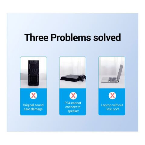 Звуковая плата Vention Audio USB 3х3,5mm jack 0.15m Volume Control (CDRBB) - Нулевой остаток (Feed)  - Нулевой остаток (Feed) 