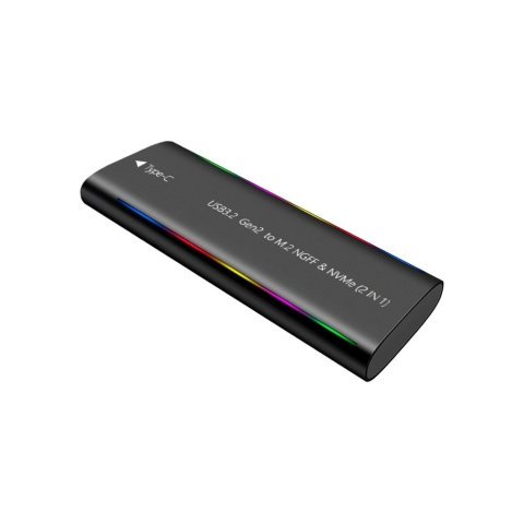 Карман внешний Dynamode M.2 SSD NVMe/SATA combo USB3.2 GEN2 Type-C aluminium black (DM-CAD-SSD10) - Нулевой остаток (Feed) - Нулевой остаток (Feed)
