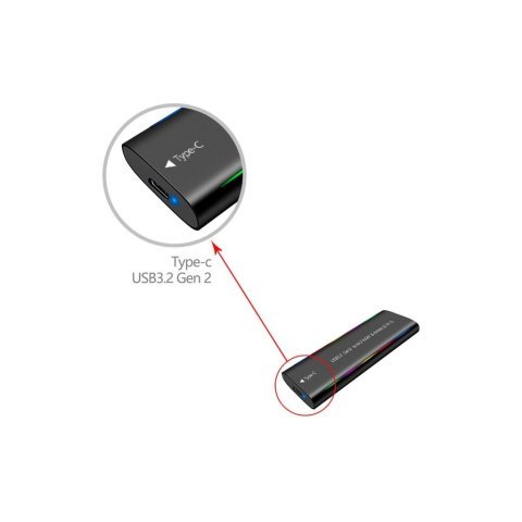 Карман внешний Dynamode M.2 SSD NVMe/SATA combo USB3.2 GEN2 Type-C aluminium black (DM-CAD-SSD10) - Нулевой остаток (Feed) - Нулевой остаток (Feed)