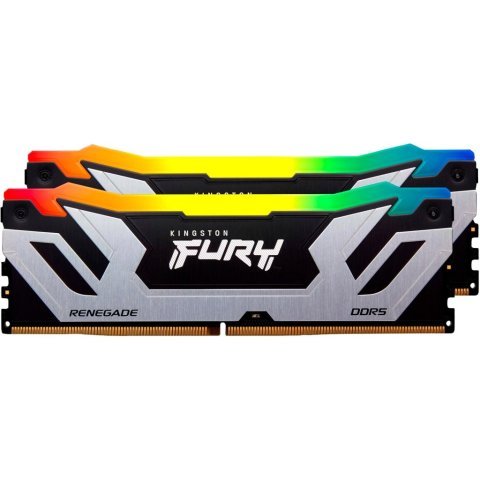 Модуль памяти для компьютера DDR5 48GB 8400 MHz Renegade RGB Silver XMP Kingston Fury (ex.HyperX) (KF584CU40RSAK2-48) - Нулевой остаток (Feed) - Нулевой остаток (Feed)