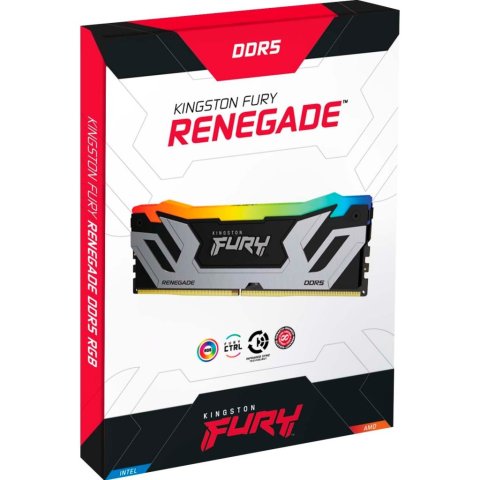 Модуль памяти для компьютера DDR5 48GB 8400 MHz Renegade RGB Silver XMP Kingston Fury (ex.HyperX) (KF584CU40RSAK2-48) - Нулевой остаток (Feed) - Нулевой остаток (Feed)
