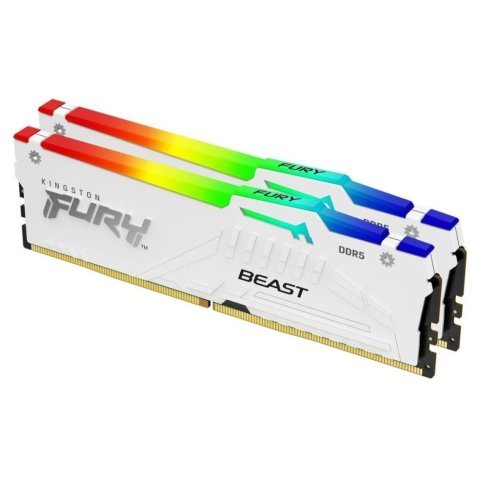 Модуль памяти для компьютера DDR5 64GB (2x32GB) 6400 MHz Beast White RGB XMP Kingston Fury (ex.HyperX) (KF564C32BWAK2-64) - Нулевой остаток (Feed) - Нулевой остаток (Feed)