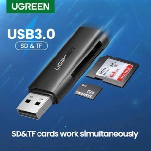 Считыватель флеш-карт Ugreen USB 3.0 Type-A for 2xSD 5Gb CM264 (60722)