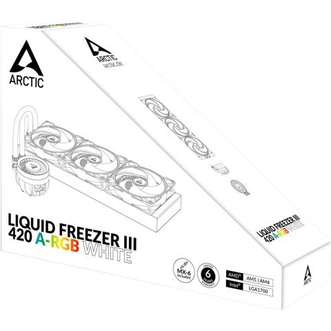 Система жидкостного охлаждения Arctic Liquid Freezer III - 420 A-RGB White (ACFRE00153A) - Нулевой остаток (Feed) - Нулевой остаток (Feed)