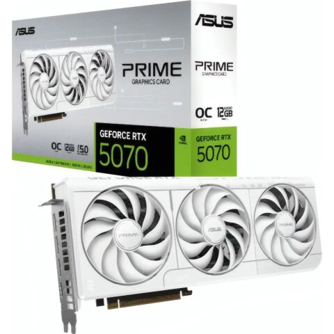 Видеокарта ASUS GeForce RTX5070 12Gb PRIME OC WHITE (PRIME-RTX5070-O12G-WHITE) - Видеокарты  - Видеокарты 