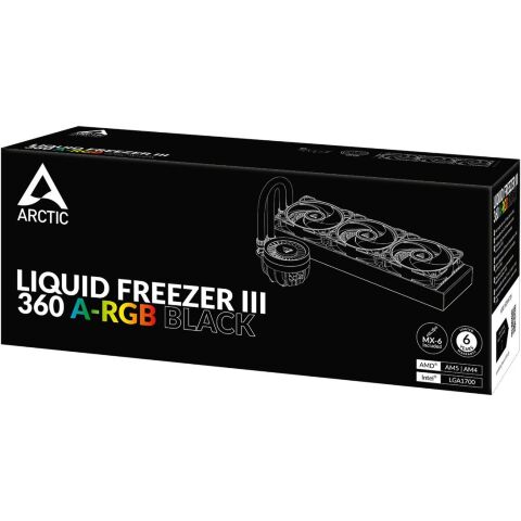 Система жидкостного охлаждения Arctic Liquid Freezer III - 360 A-RGB Black (ACFRE00144A) - Нулевой остаток (Feed) - Нулевой остаток (Feed)